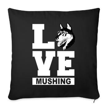 Sled Dog Racing Sled Dog Gift - Sofa pillowcase 17,3'' x 17,3'' (45 x 45 cm) - black - Front