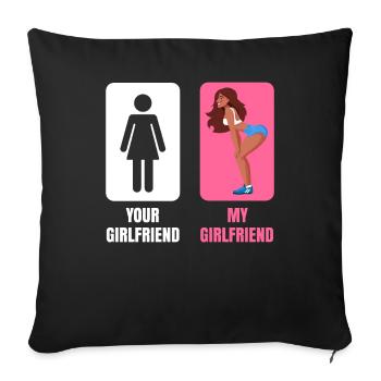 Twerkende Freundin - Housse de coussin décorative 45 x 45 cm - noir - Devant