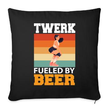 Twerk Angeheizt Durch Bier - Sofakissenbezug 45 x 45 cm - Schwarz - Vorne