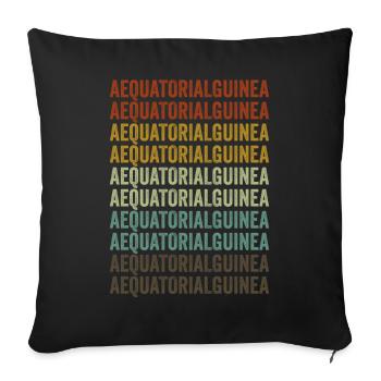 Equatorial Guinea Retro Vintage - Sofa pillowcase 17,3'' x 17,3'' (45 x 45 cm) - black - Front
