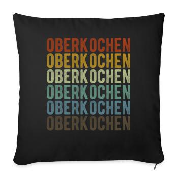 Oberkochen Stadt Retro Vintage - Housse de coussin décorative 45 x 45 cm - noir - Devant