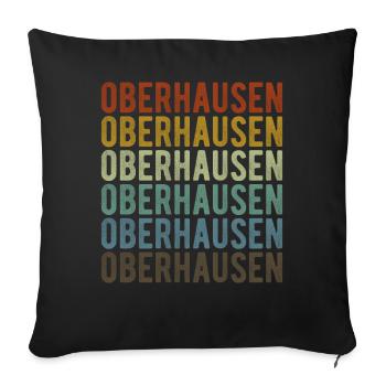 Oberhausen City Retro Vintage - Housse de coussin décorative 45 x 45 cm - noir - Devant
