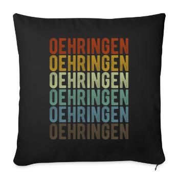 Oehringen City Retro Vintage - Housse de coussin décorative 45 x 45 cm - noir - Devant