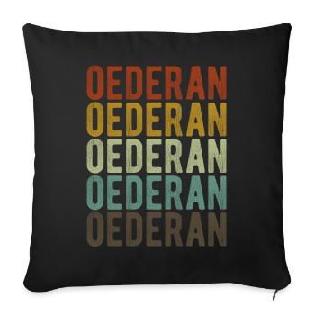 Oederan City Rétro Vintage - Housse de coussin décorative 45 x 45 cm - noir - Devant