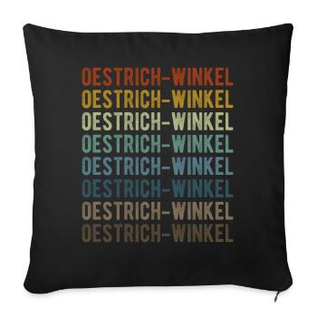 Oestrich-Winkel Stadt Retro Vintage - Sofakissenbezug 45 x 45 cm - Schwarz - Vorne