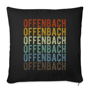 Offenbach City Rétro Vintage - Housse de coussin décorative 45 x 45 cm - noir - Devant