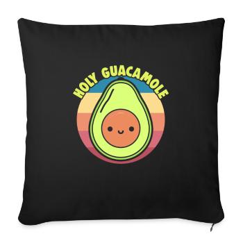 Avocado design for vegetarians and vegans - Sofa pillowcase 17,3'' x 17,3'' (45 x 45 cm) - black - Front