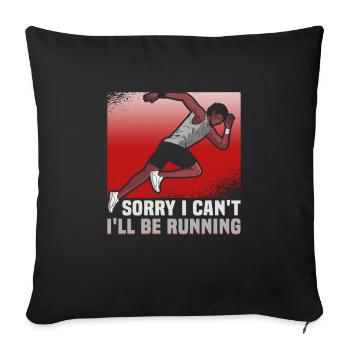 Running Marathon Runner Running - Sofa pillowcase 17,3'' x 17,3'' (45 x 45 cm) - black - Front