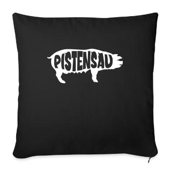Skifahrer Pistensau Ski - Sofakissenbezug 45 x 45 cm - Schwarz - Vorne