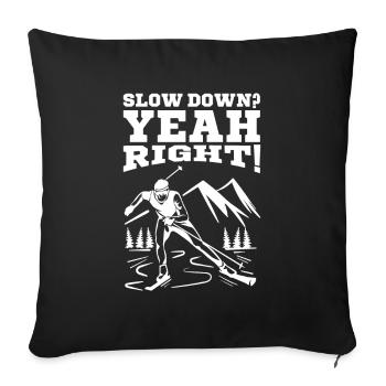 Skieurs de fond biathlon de fond - Housse de coussin décorative 45 x 45 cm - noir - Devant