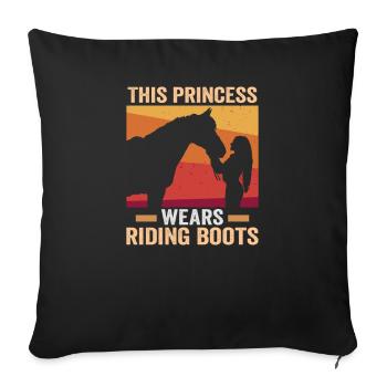 Design équestre et équestre pour les amoureux des chevaux - Housse de coussin décorative 45 x 45 cm - noir - Devant