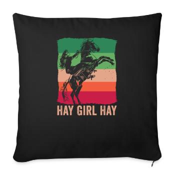 Design équestre et équestre pour les amoureux des chevaux - Housse de coussin décorative 45 x 45 cm - noir - Devant