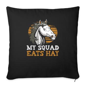 Design équestre et équestre pour les amoureux des chevaux - Housse de coussin décorative 45 x 45 cm - noir - Devant