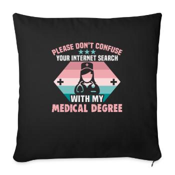 Infirmière Infirmière Infirmière - Housse de coussin décorative 45 x 45 cm - noir - Devant