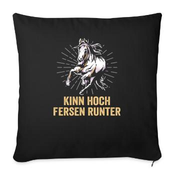 Reiter und Reitsport Design für Pferdeliebhaber - Sofakissenbezug 45 x 45 cm - Schwarz - Vorne