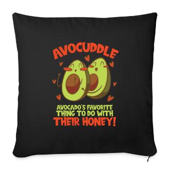 Avocado design for vegetarians and vegans - Sofa pillowcase 17,3'' x 17,3'' (45 x 45 cm) - black - Front