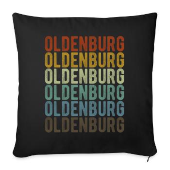 Oldenburg City Retro Vintage - Sofa pillowcase 17,3'' x 17,3'' (45 x 45 cm) - black - Front