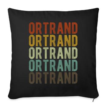 Ortrand Stadt Rétro Vintage - Housse de coussin décorative 45 x 45 cm - noir - Devant