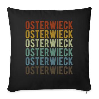 Osterwieck City Retro Vintage - Housse de coussin décorative 45 x 45 cm - noir - Devant