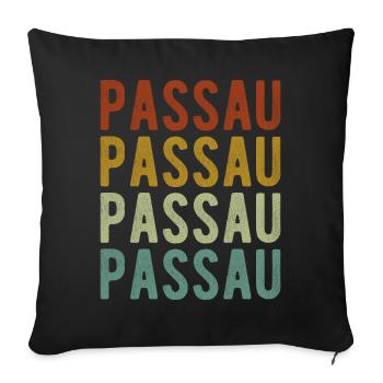 Passau City Retro Vintage - Sofa pillowcase 17,3'' x 17,3'' (45 x 45 cm) - black - Front