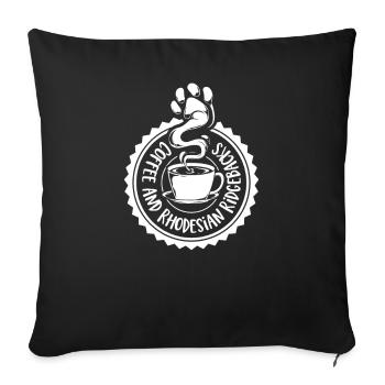 Kaffee und Rhodesian Ridgeback - Sofakissenbezug 45 x 45 cm - Schwarz - Vorne