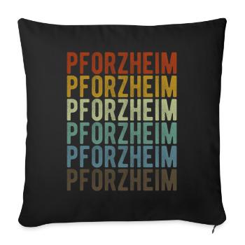 Pforzheim City Rétro Vintage - Housse de coussin décorative 45 x 45 cm - noir - Devant