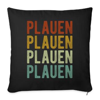 Plauen City Retro Vintage - Sofa pillowcase 17,3'' x 17,3'' (45 x 45 cm) - black - Front