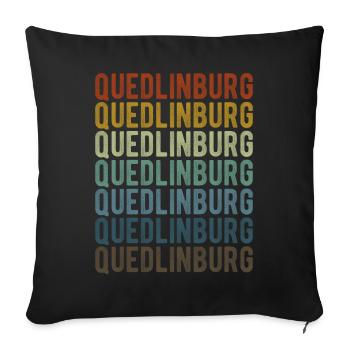 Quedlinburg City Retro Vintage - Sofa pillowcase 17,3'' x 17,3'' (45 x 45 cm) - black - Front