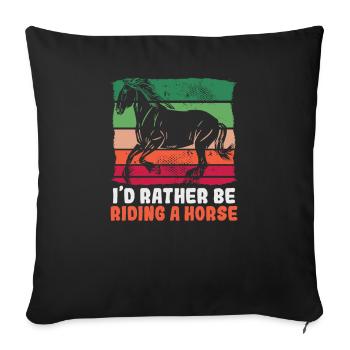 Design équestre et équestre pour les amoureux des chevaux - Housse de coussin décorative 45 x 45 cm - noir - Devant
