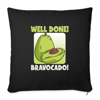 Avocado design for vegetarians and vegans - Sofa pillowcase 17,3'' x 17,3'' (45 x 45 cm) - black - Front