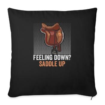 Design équestre et équestre pour les amoureux des chevaux - Housse de coussin décorative 45 x 45 cm - noir - Devant