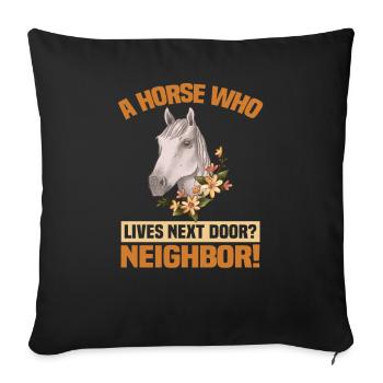 Design équestre et équestre pour les amoureux des chevaux - Housse de coussin décorative 45 x 45 cm - noir - Devant