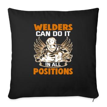 Conception de slogan de soudeur pour les métallurgistes - Housse de coussin décorative 45 x 45 cm - noir - Devant