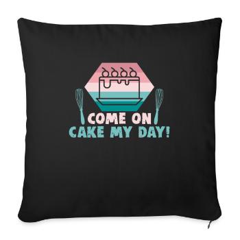 Kekse und Kuchen Backen Bäckerin oder Hobbybäcker - Sofakissenbezug 45 x 45 cm - Schwarz - Vorne