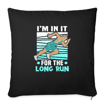 Running Marathon Runner Running - Sofa pillowcase 17,3'' x 17,3'' (45 x 45 cm) - black - Front