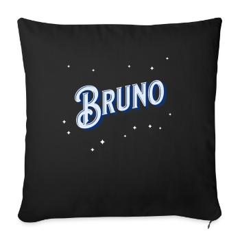 Bruno Namen personalisiert - Sofakissenbezug 45 x 45 cm - Schwarz - Vorne
