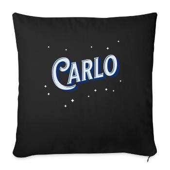 Carlo names personalized - Sofa pillowcase 17,3'' x 17,3'' (45 x 45 cm) - black - Front