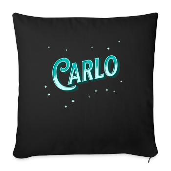 Carlo names personalized - Sofa pillowcase 17,3'' x 17,3'' (45 x 45 cm) - black - Front