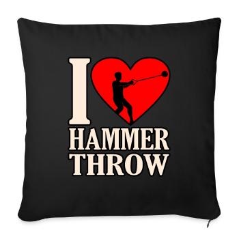 I love hammer throw - Sofa pillowcase 17,3'' x 17,3'' (45 x 45 cm) - black - Front