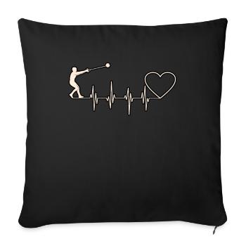 Hammer-throwing heartbeat - Sofa pillowcase 17,3'' x 17,3'' (45 x 45 cm) - black - Front