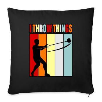 I throw things hammer throw - Sofa pillowcase 17,3'' x 17,3'' (45 x 45 cm) - black - Front