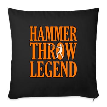 Hammer throw legend - Sofa pillowcase 17,3'' x 17,3'' (45 x 45 cm) - black - Front