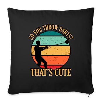 Funny throwing hammers - Sofa pillowcase 17,3'' x 17,3'' (45 x 45 cm) - black - Front