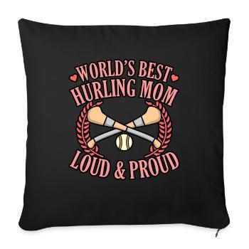 The World's Best Hurling Mom - Sofa pillowcase 17,3'' x 17,3'' (45 x 45 cm) - black - Front