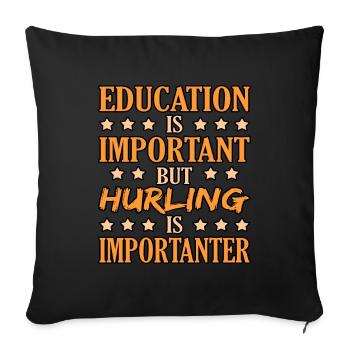Hurling training - Sofa pillowcase 17,3'' x 17,3'' (45 x 45 cm) - black - Front