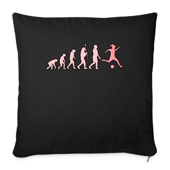 Football girl heartbeat - Sofa pillowcase 17,3'' x 17,3'' (45 x 45 cm) - black - Front