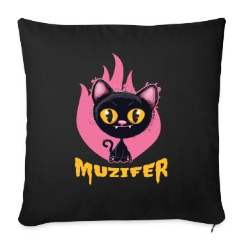Muzifer Devil Lutzifer Cat Kitten - Sofa pillowcase 17,3'' x 17,3'' (45 x 45 cm) - black - Front