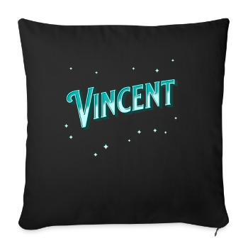 Noms de Vincent personnalisés - Housse de coussin décorative 45 x 45 cm - noir - Devant