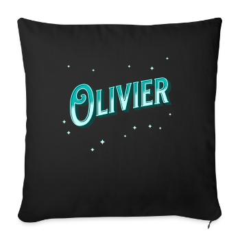 Prénoms Olivier personnalisés - Housse de coussin décorative 45 x 45 cm - noir - Devant