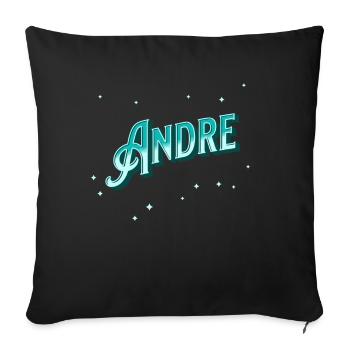 André nomme des noms personnalisés - Housse de coussin décorative 45 x 45 cm - noir - Devant